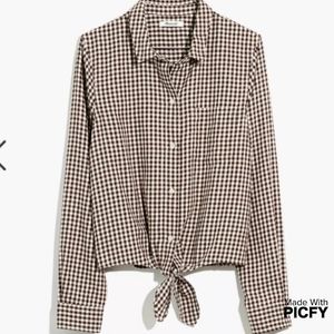 NEW Madewell Knot Front Flannel Shirt